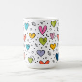 Valentinstag farbenfrohe süße Herzen Kaffeetasse (Mittel)
