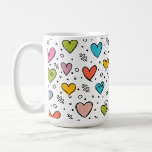 Valentinstag farbenfrohe süße Herzen  Kaffeetasse