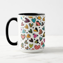 Valentinstag farbenfrohe süße Herzen Tasse