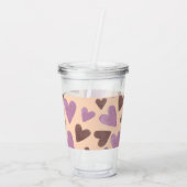 Valentinstag-Farbhörer-Monogramm Acryltrinkbecher (Rückseite)
