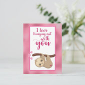 Valentinstag Faultier Liebe mit dir Postkarte (Stehend Vorderseite)