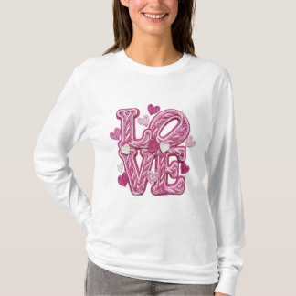 Valentinstag-Faux-Latch-Haken - Liebe T-Shirt