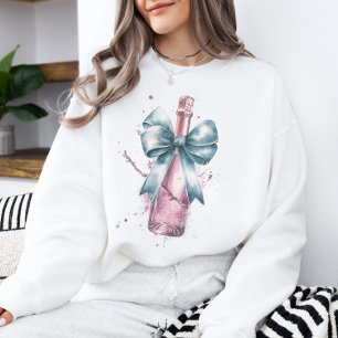 Valentinstag-Feier Champagner Coquette-Schleife Sweatshirt