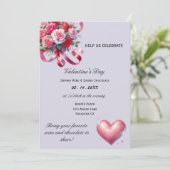 Valentinstag-Feier Einladung (Stehend Vorderseite)