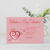 Valentinstag Feier Einladung (Stehend Vorderseite)