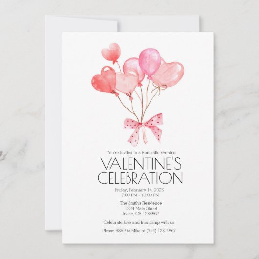 Valentinstag Feier Einladung 12x18 einladen (Vorderseite)