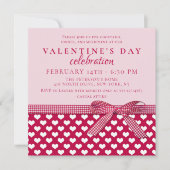 Valentinstag Feier Red Bow Einladung (Vorderseite)