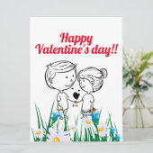 Valentinstag Feiertagskarte (Stehend Vorderseite)