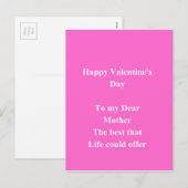 Valentinstag Feiertagspostkarte (Vorne/Hinten)