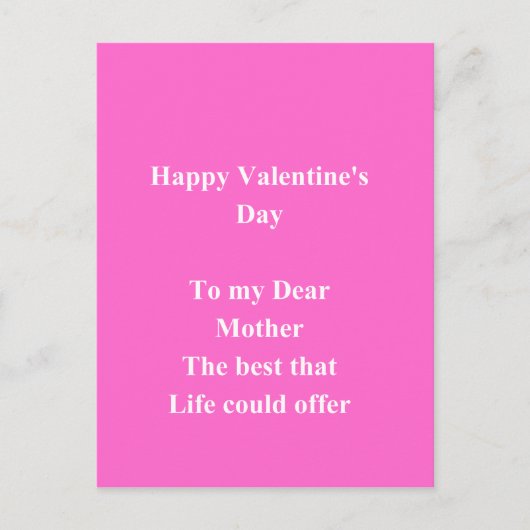 Valentinstag Feiertagspostkarte (Vorderseite)