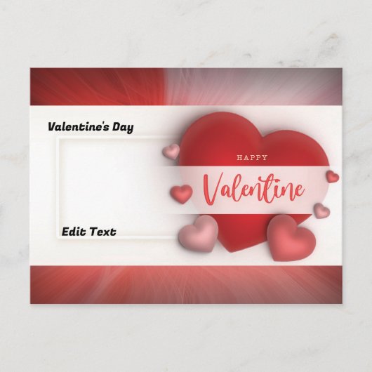 Valentinstag Feiertagspostkarte (Vorderseite)