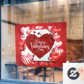 Valentinstag-Fensterklammer Fensteraufkleber (Café-Fenster)