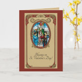 Valentinstag festes Glas Karte (Gelbe Blume)