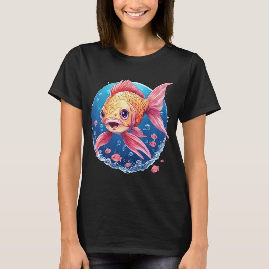Valentinstag-Fisch T-Shirt (Vorderseite)