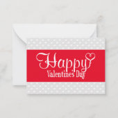 Valentinstag flache Karte (rot und weiß) (Vorderseite)