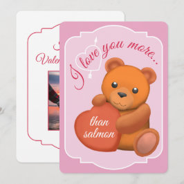 Valentinstag-Flachkarte Süßer Brauner Bär Feiertagskarte