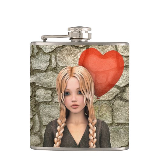 Valentinstag Flachmann (Vorderseite)