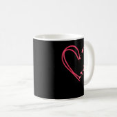 Valentinstag Flamingo Valentine Herzform Kaffeetasse (VorderseiteRechts)