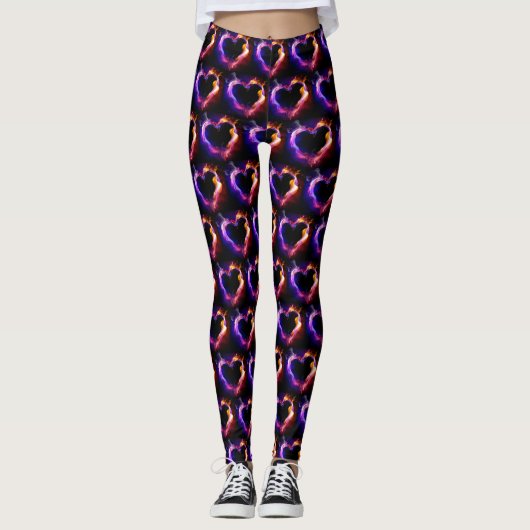 Valentinstag Flammenhecht Leggings (Vorderseite)