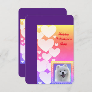 Valentinstag-Flat Samoyed Dankeschön-Karte Dankeskarte