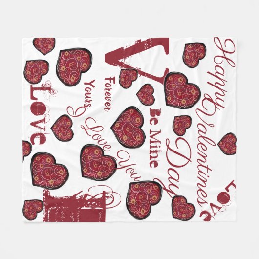 VALENTINSTAG FLEECEDECKE (Vorderseite (Horizontal))