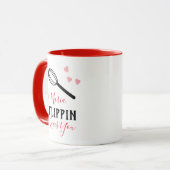Valentinstag Flippin Lieben Sie hören Backen Tasse (Vorderseite Links)