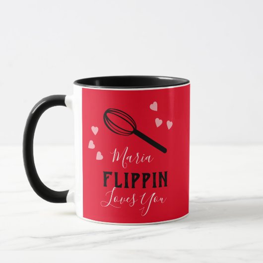 Valentinstag Flippin Lieben Sie hören Baker Tasse (Links)