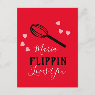 Valentinstag Flippin Liebt Dich Herzen Bäcker Postkarte