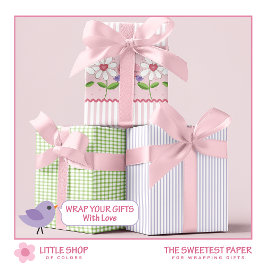 Valentinstag Floral Hearts Geschenkpapier Set