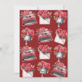 Valentinstag Floral Schrift Personalisiert Feiertagskarte (Rückseite)