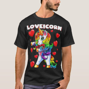 Valentinstag Flossen Einhorn Liebe Herzgeschenk T-Shirt