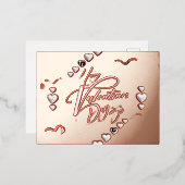 Valentinstag Folien Feiertagspostkarte (Vorderseite/Rückseite)