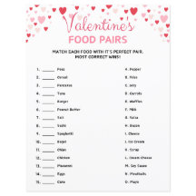 Valentinstag Food Pairs Game