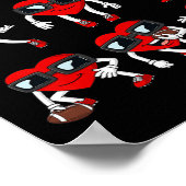 Valentinstag Football Heart Quarterback Receiver Poster (Ecke)
