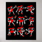 Valentinstag Football Heart Quarterback Receiver Poster (Vorne)
