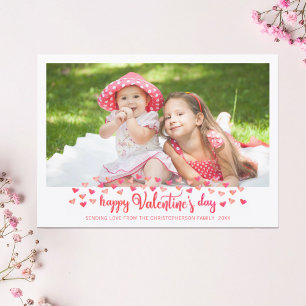 Valentinstag-Foto-Aquarell-Mini-Herzen Feiertagskarte
