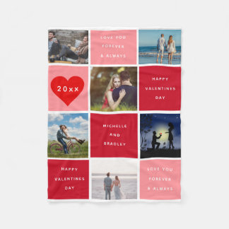 Valentinstag Foto Collage Geschenk Fleecedecke
