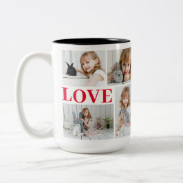 Valentinstag-Foto der weißen romantischen Liebe Zweifarbige Tasse