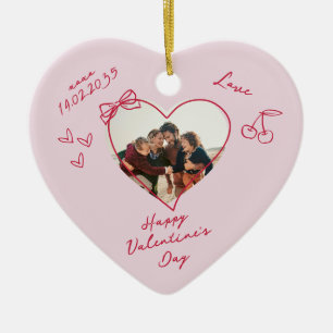 Valentinstag Foto Familie Keramik Ornament