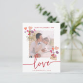 Valentinstag-Foto Feiertagspostkarte (Stehend Vorderseite)
