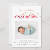 Valentinstag Foto Geburt Ankündigung (Vorderseite)