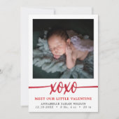 Valentinstag Foto Geburt Ankündigung (Vorderseite)