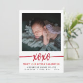 Valentinstag Foto Geburt Ankündigung (Stehend Vorderseite)