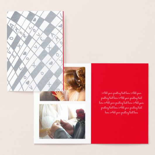 Valentinstag Foto Handgezogene Liebe Doodle Folienkarte (Anzeige)