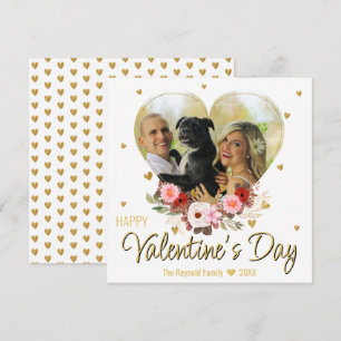 Valentinstag-Foto Herz Gold Glitter Herzen Feiertagskarte