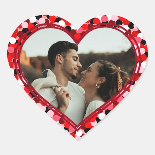 Valentinstag Foto Herz Herz-Aufkleber (Vorderseite)