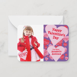 Valentinstag Foto Klasse XOXO Sweethearts Mitteilungskarte