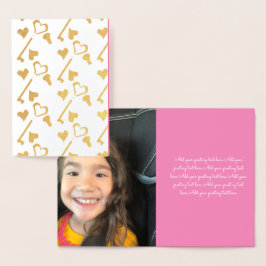 Valentinstag Foto mit Herz- und Skeletttasten Folienkarte