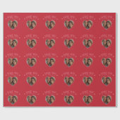 Valentinstag Foto Rot Personalisiert Geschenkpapier (Flach)