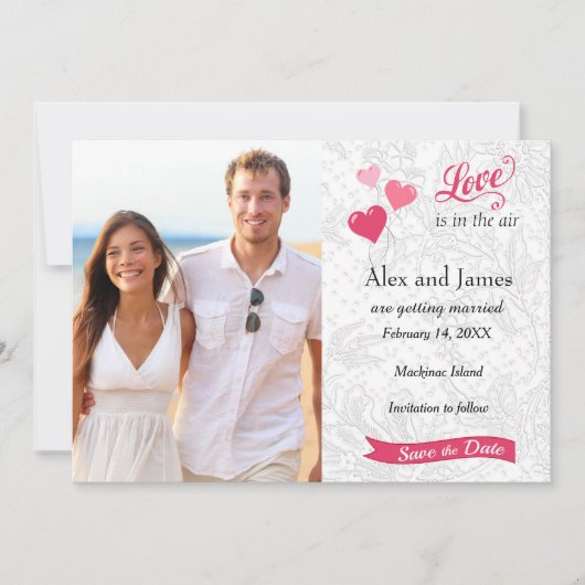 Valentinstag Foto Save the Date (Vorderseite)